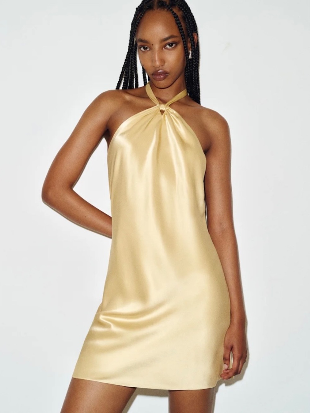 Reformation Opaline Silk Dress Yellow - Size S